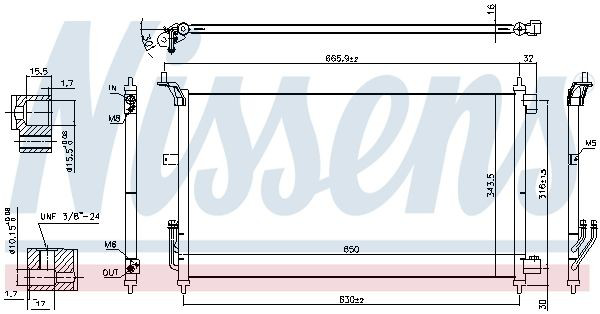 Конденсатор кондиціонера Nissens 940557 ціна, від 104.20 USD