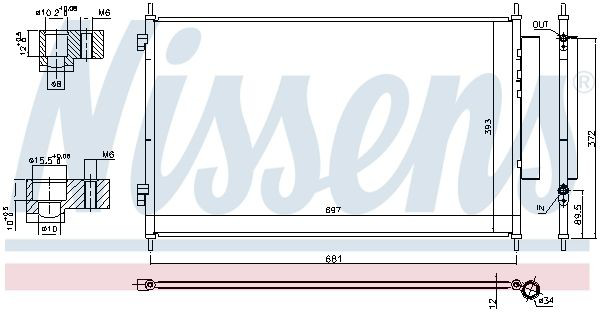 Конденсатор кондиціонера Nissens 940811 ціна, від 67.79 USD