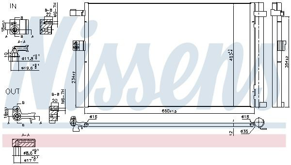 Конденсатор кондиціонера Nissens 941187 ціна, від 149.94 USD