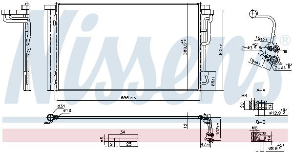 Конденсатор кондиціонера Nissens 941262 ціна, від 88.40 USD