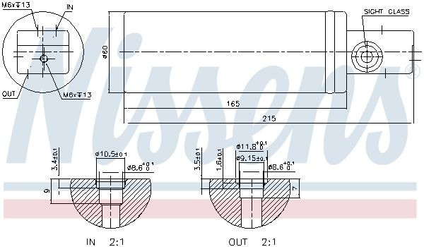 Ресивер-осушувач кондиціонера Nissens 95187 ціна, від 23.96 USD