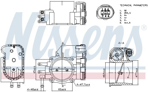 955036 Nissens Дросільна заслінка в зборі