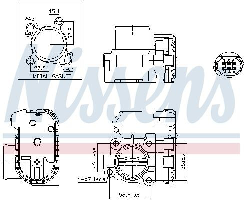 Блок дросельної заслінки Nissens 955191 ціна, від 50.96 USD