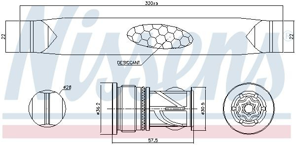 Ресивер-осушувач кондиціонера Nissens 95566 ціна, від 21.15 USD