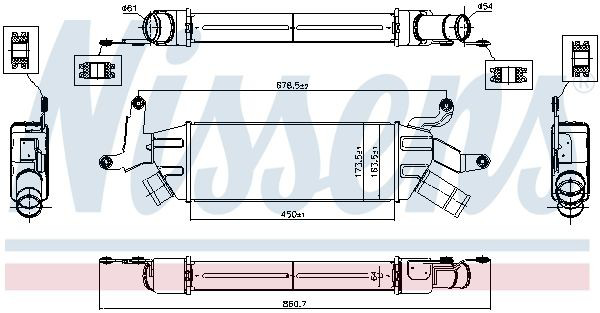 Купити 96086 Nissens Радіатор интеркуллера