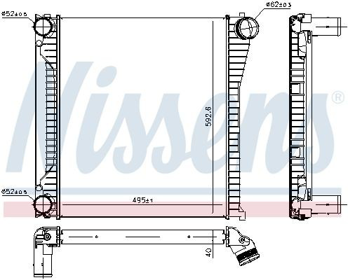 Радіатор інтеркулера Nissens 96136