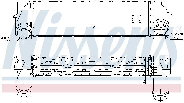 96440 Nissens Охолоджувач наддувочного повітря