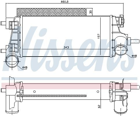 96490 Nissens Охолоджувач наддувочного повітря