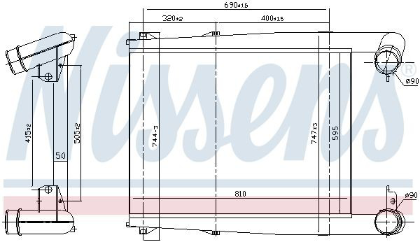 97028 Nissens Охолоджувач наддувочного повітря