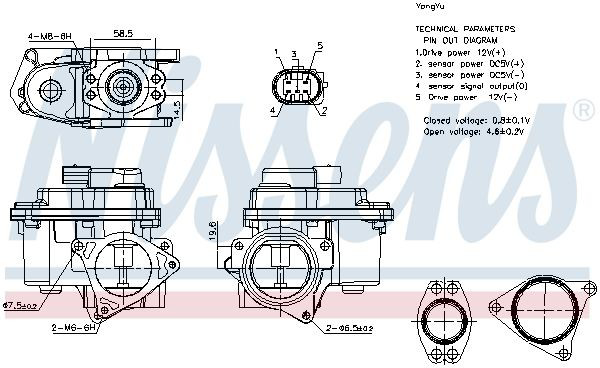 Клапан EGR Nissens 98192 ціна, від 38.00 USD