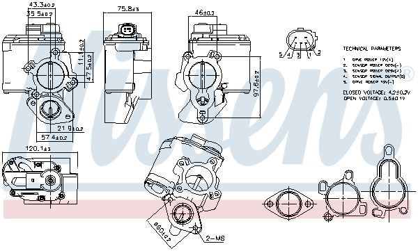 Клапан EGR Nissens 98261 ціна, від 107.46 USD