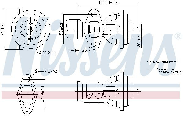 EV119 Magneti Marelli Клапан рециркуляції відпрацьованих газів EGR