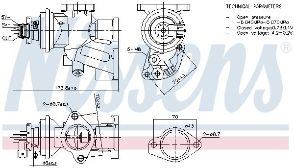 98475 Nissens Клапан рециркуляції відпрацьованих газів EGR