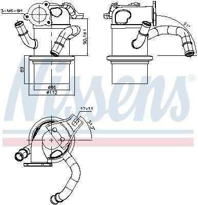 989315 Nissens Радіатор системи EGR рециркуляції вихлопних газів