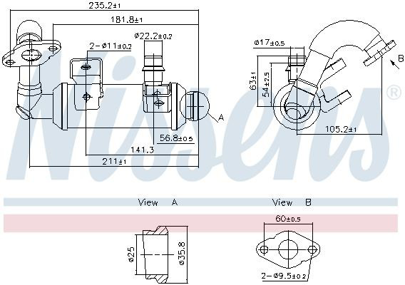 HMP7T1Q9F464AB Hmpx Радіатор системи EGR рециркуляції вихлопних газів