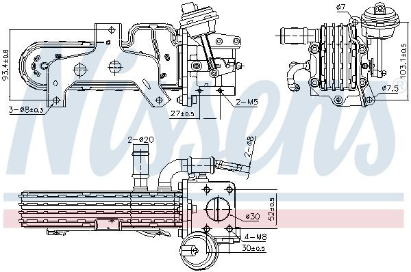 989420 Nissens Радіатор системи EGR рециркуляції вихлопних газів