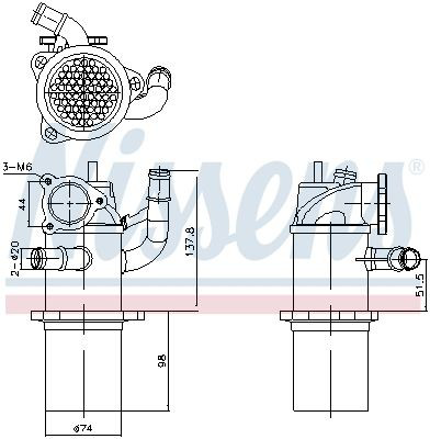989423 Nissens Радіатор системи EGR рециркуляції вихлопних газів