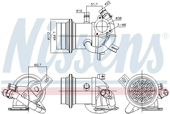 989424 Nissens Радіатор системи EGR рециркуляції вихлопних газів