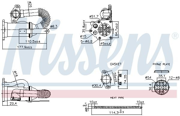 989453 Nissens Радіатор системи EGR рециркуляції вихлопних газів