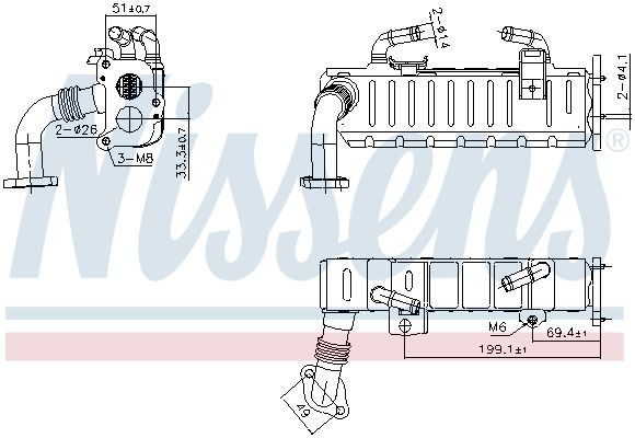 989475 Nissens Радіатор системи EGR рециркуляції вихлопних газів