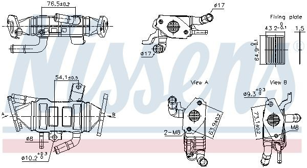989488 Nissens Радіатор системи EGR рециркуляції вихлопних газів