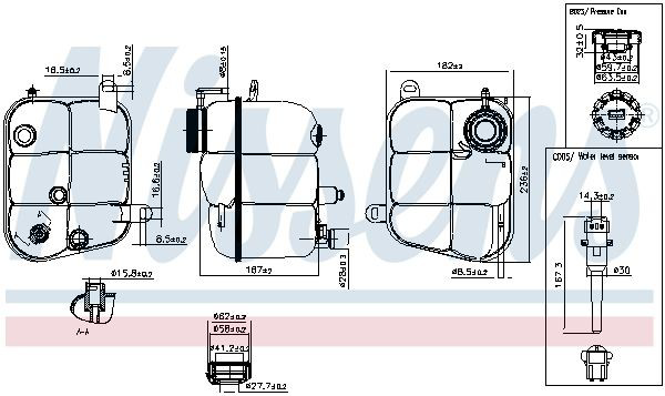 Бачок системи охолодження двигуна розширювальний Mercedes S седан (W140) (1991 - 1998) ціна, від 33.77 USD