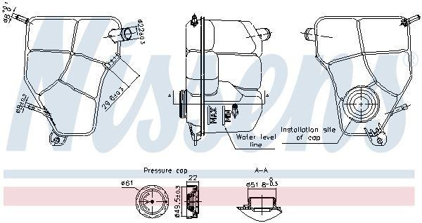 996360 Nissens Розширювальний бачок охолодження