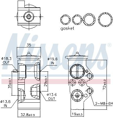 Клапан TRV, кондиціонера Nissens 999313 ціна, від 31.31 USD