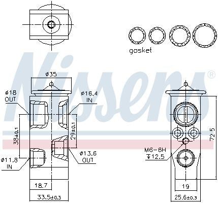 Клапан TRV, кондиціонера Nissens 999373 ціна, від 29.45 USD