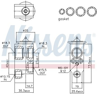 Купити 999374 Nissens Клапан TRV, кондиціонера
