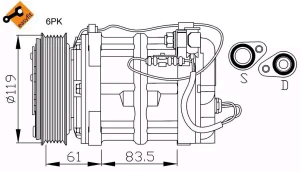 Компресор системи кондиціювання Volvo 850 седан (LS) (1991 - 1996) ціна, від 264.82 USD