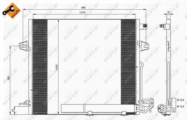 Купити 35618 NRF Радіатор системи охолодження кондиціонера