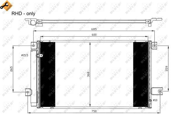 Конденсатор кондиціонера NRF 35629 ціна, від 66.57 USD