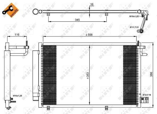 Радіатор охолодження кондиціонера NRF 35903