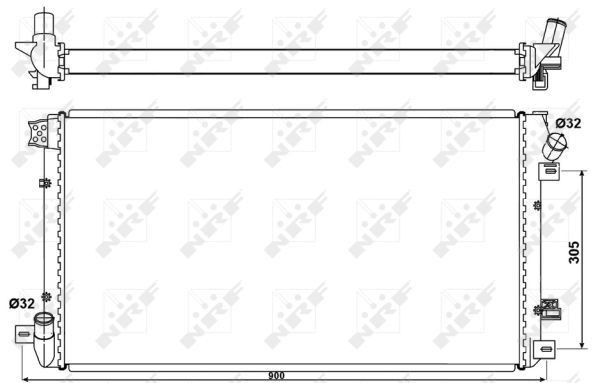53076 NRF Радіатор охолодження двигуна
