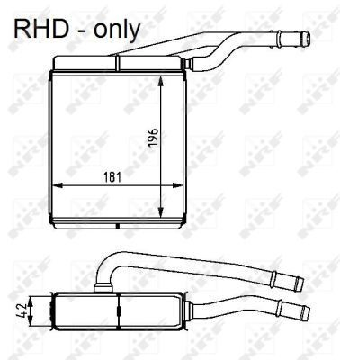 Радіатор пічки 54226 NRF