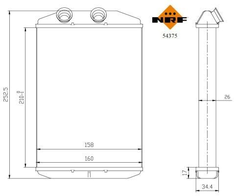 Радіатор обігрівача NRF 54375