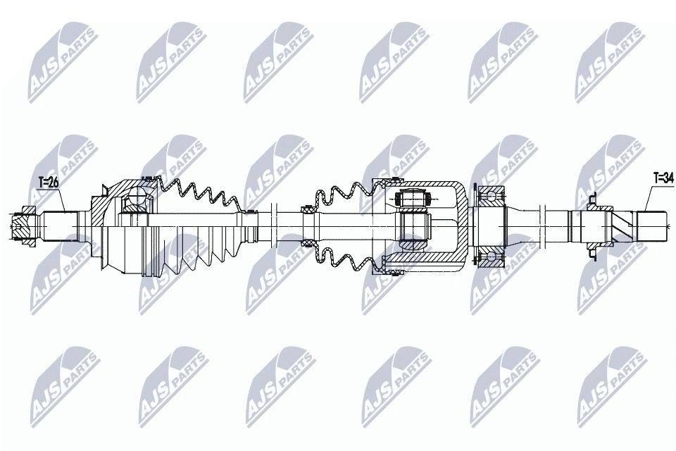Піввісь передня, права NTY NPWBM156 ціна, від 117.21 USD