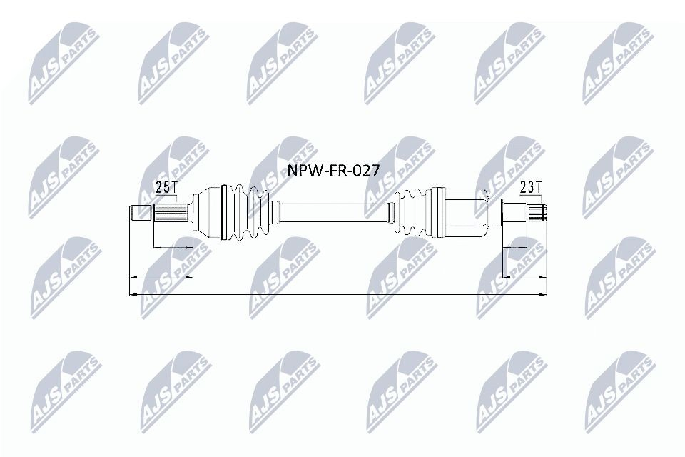 Привід передній лівий NTY NPWFR027 ціна, від 54.65 USD