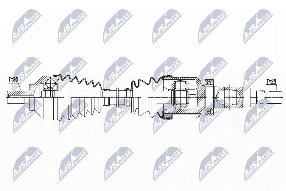 Піввісь передня, права NTY NPWFR082 ціна, від 97.78 USD