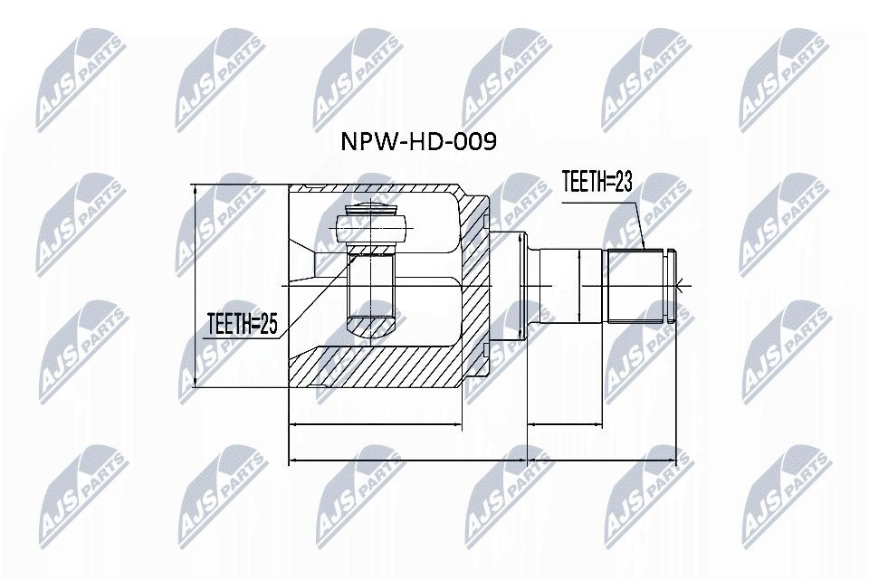 ШРУС внутрішній, задній NTY NPWHD009 ціна, від 24.38 USD