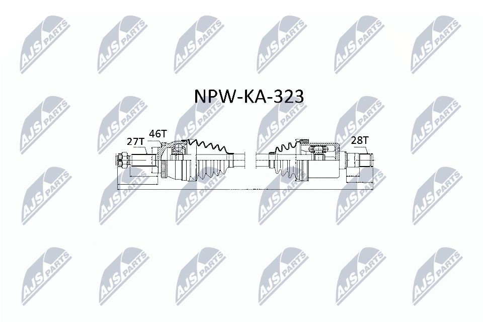 Привід передній лівий NTY NPWKA323 ціна, від 73.43 USD