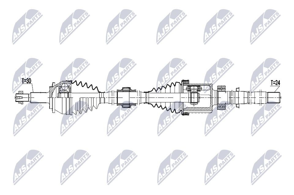 Піввісь передня, права GSP NCV69263 ціна, від 137.44 USD