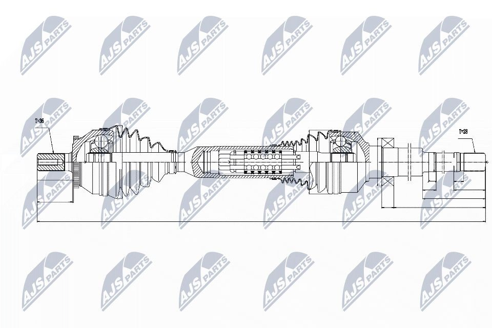 Піввісь передня, права NTY NPWVV049 ціна, від 142.07 USD