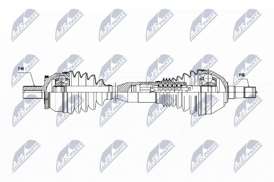 Привід передній лівий NTY NPWVV059 ціна, від 142.87 USD