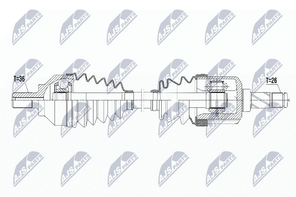 Привід передній лівий NTY NPWVV067 ціна, від 73.81 USD
