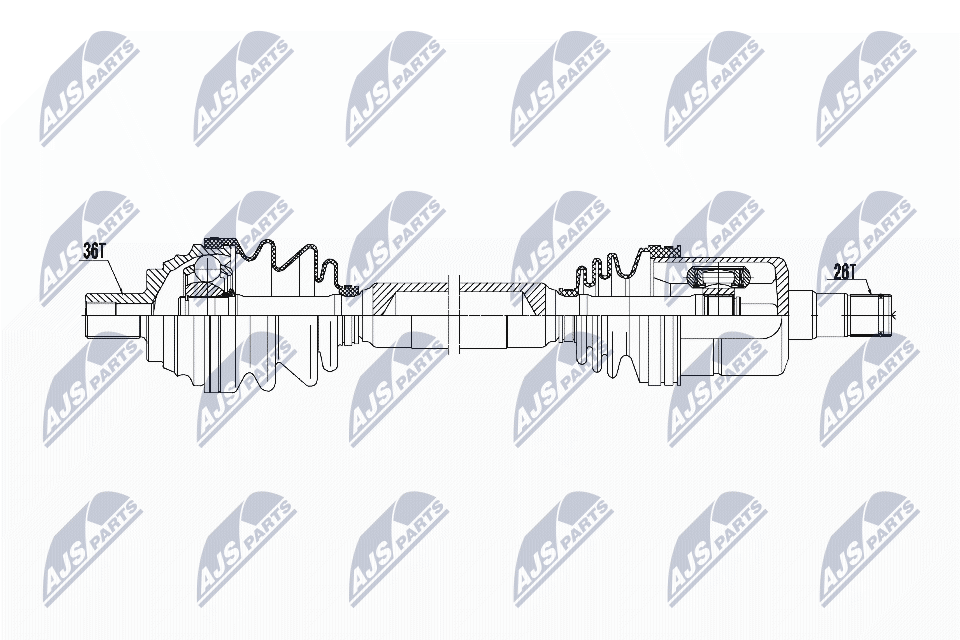 Піввісь передня, права NTY NPWVW053 ціна, від 101.57 USD