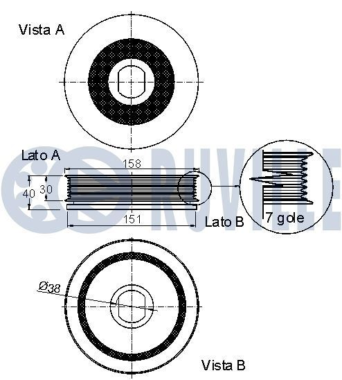 Шків колінвала (демпфер ) Ruville 520271 ціна, від 92.52 USD