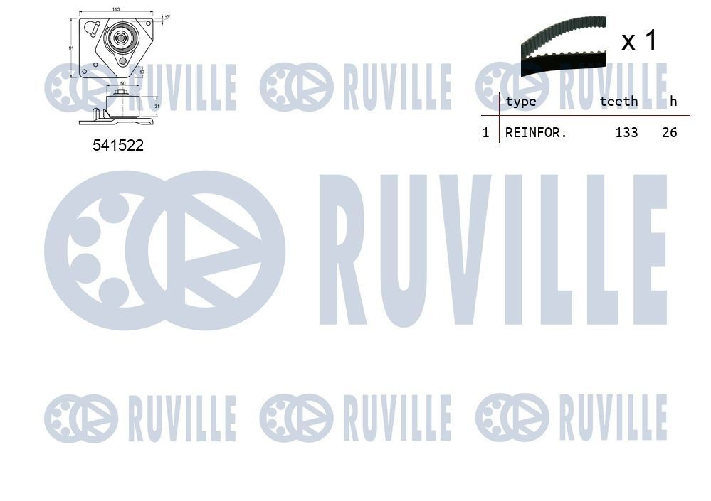 Комплект ГРМ Ruville 550128 ціна, від 65.49 USD