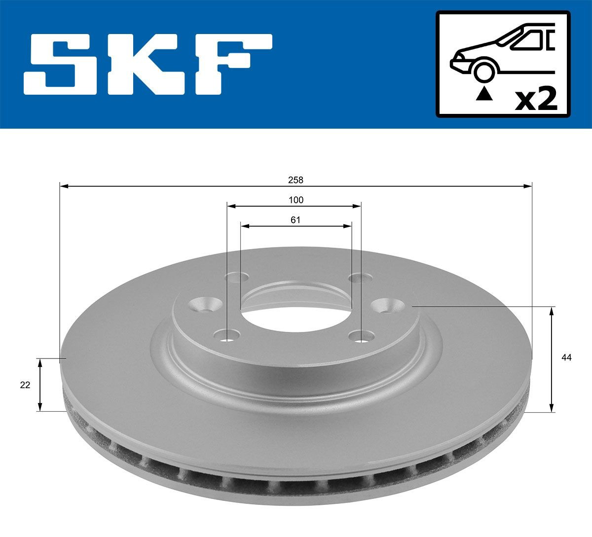 Диск переднього гальма SKF VKBD80009V2 ціна, від 28.60 USD
